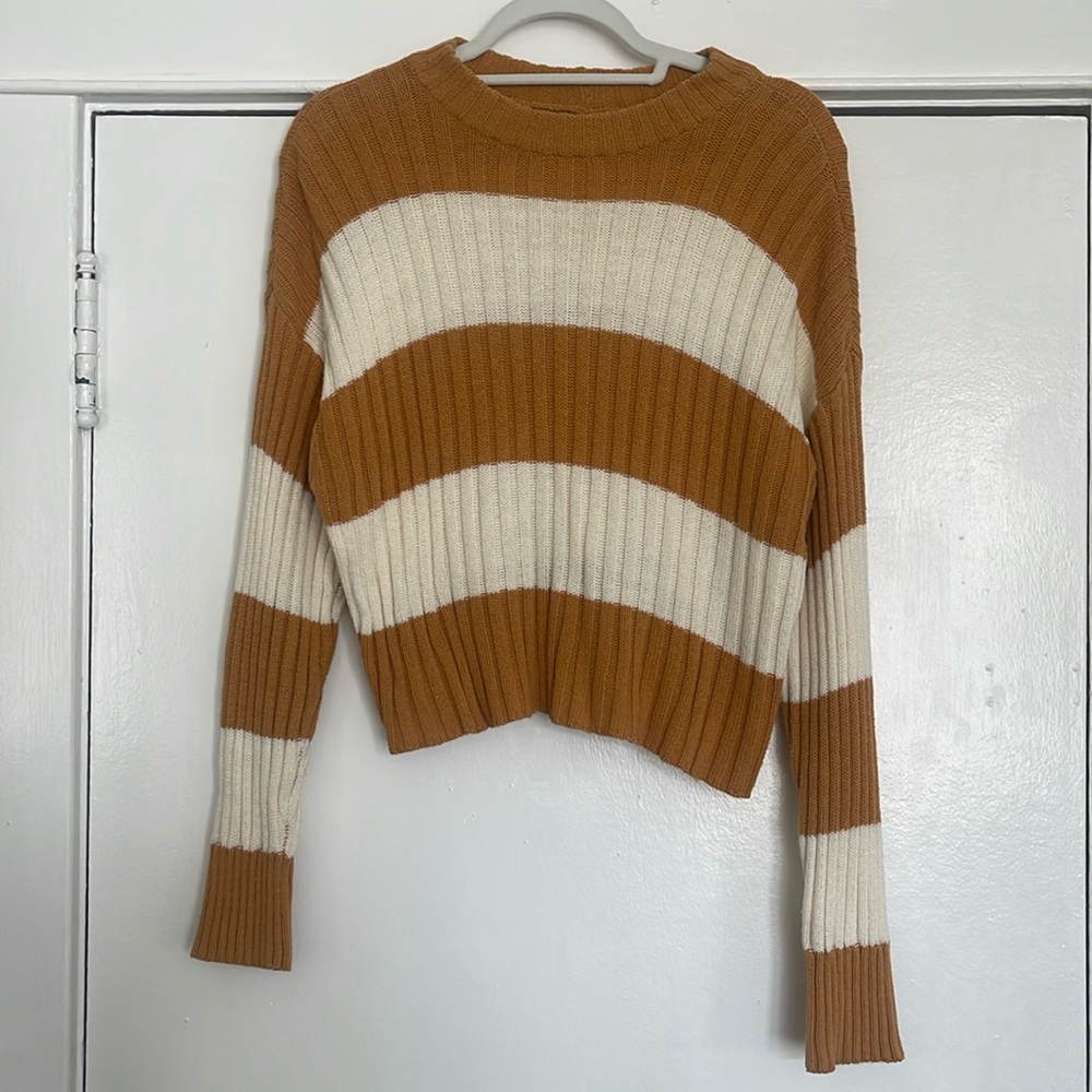 American Eagle Stripped Crop sweater